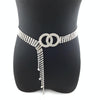 Women Double Loop Shape Diamond Belt Waist Chain, Length:120cm(Silver)