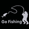Go Fishing Styling Reflective Car Sticker, Size: 14cm x 9.5cm(Silver)