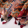 180 X 85cm  Women Cotton And Linen Scarf Retro Splicing Bohemian Printed Silk Shawl SL2003-012