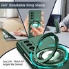 For Samsung Galaxy Z Fold4 360 Rotation Ring Holder MagSafe Shockproof PC Phone Case(Dark green)