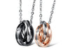 OPK Interlocking Titanium Steel Couple Necklace (Black)