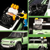 Simulation 1:24 7 Open Doors Alloy Off-Road SUV Car Sound Light Model Children Toy Ornament(Green)