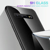 For Galaxy S10 Texture Gradient Glass Protective Case(Black)