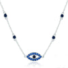 Magic Eye S925 Sterling Silver Necklace Ladies Blue Eye Inlaid Zircon Necklace