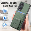For Honor 90 Carbon Fiber Card Bag Fold Stand Phone Case(Green)