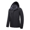 Men Outdoor Waterproof Jacket With Detachable Inner Warm Fleece for Camping Travel, Size: XXXXL(Black)