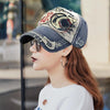 13948 Shark Pattern Washable Baseball Cap Spring and Autumn Sun Hat, Size:One Size(Denim Blue)