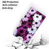 For Alcatel 1L (2021) Coloured Drawing Cross Texture Horizontal Flip PU Leather Case with Holder & Card Slots & Wallet & Lanyard(Chrysanthemum Pink White Purple)