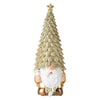 Glowing Christmas Tree Dwarf Ornament Home Christmas Resin Holiday Scene Decoration(Gold)