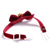Velvet Bow Collar with Bell, Blue, S (17-30cm) - Cat, Dog, Rabbit
