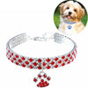 Diamond Dog & Cat Collar, Red & White, L (30cm + 5cm)