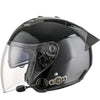KUQIBAO Motorcycle Smart Bluetooth Sun Protection Double Lens Safety Helmet, Size: XL(Bright Black+Black Tail)