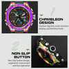 SANDA Dual Digital Display Luminous Stopwatch Chronograph Alarm Clock Men Quartz Sports Watch(6008 Symphony Purple)