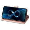 For Asus Zenfone 8 ZS590KS Four-leaf Clasp Embossed Buckle Mobile Phone Protection Leather Case with Lanyard & Card Slot & Wallet & Bracket Function(Rose Gold)