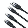 JOYROOM A18 3.5A USB to 8 Pin+USB-C/Type-C+Micro USB 3 in 1 Data Cable, Length:0.3m(Black)
