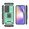 For Samsung Galaxy A56 5G Sliding Camshield TPU + PC Shockproof Phone Case with Holder(Green)