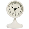 Metal Retro Silent Table Alarm Clock Student Bedside Clock With Night Light(Milk White)