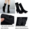 Autumn/Winter Latin Dance Shoes With Soft Velvet-Soled Mid-Heel Ankle Boots, Size: 37(Black)