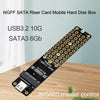 NGFF M.2 Bkey SATA Hard Disk SSD To USB3.1 Type-C / USB-C Expansion Card Conversion Board(Black)