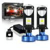 N4 1 Pair H4 Car mini Bifocal LED Lens Headlight(Black)