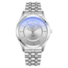 YAZOLE 513 Steel Band Calendar Waterproof Quartz Watch(Silver Dial)
