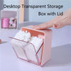 HZ006 Desktop Transparent Double-Layer Cotton Swabs And Dustproof Storage Box With Lid(White)
