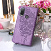 For Alcatel 1L 2021 Embossed Butterfly Leather Phone Case(Purple)