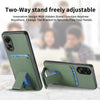 For OPPO Reno8 5G Carbon Fiber Card Bag Fold Stand Phone Case(Green)