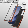 For Samsung Galaxy Z Fold5 AwQuer RFID Vertical Flip Card Bag Holder Leather Phone Case(Brown)