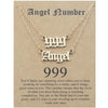 2 In 1 Angel Lucky Numbers Layered Necklace Set Women Collarbone Chain Jewelry, Style: Angel+9 Gold