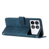 For Xiaomi Redmi K70 / K70 Pro Skin Feel Stripe Pattern Leather Phone Case with Long Lanyard(Blue)