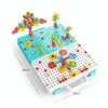 Children Screw-Tightening Electric Drill Toy Manual Assembly Toolbox, Style: 2D Plane + Manual Drill (188 PCS)