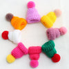 12PCS Cute Mini Knitted Hairball Hat Brooch Sweater Pins Badge(Dark yellow)