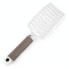 Hair Scalp Massage Comb Hairbrush Bristle Nylon Women Curly Detangle Hair Brush for Salon Hairdressing Styling Tool(White)