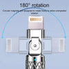 Mech Series 6A 120W USB to 8 Pin 180-degree Metal Plug Fast Charging Cable, Length: 1.8m(Blue)