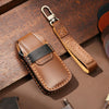 Hallmo Car Cowhide Leather Key Protective Cover Key Case for Audi A6L / A8L / A4 / A7 / A5 A Style(Brown)