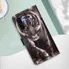 For Samsung Galaxy A56 5G Colored Drawing Pattern Plain Weave Leather Phone Case(Black And White Tiger)