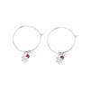 S925 Sterling Silver Sparkling Diamond Red Ball Snowflake Earrings Christmas Earrings