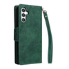 For Samsung Galaxy S25 5G Rivet Buckle 9 Cards Three Fold Leather Phone Case(Green)