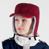 Foldable Warm Lamb Down Thickened Windproof Duck Tongue Hat, Style: Women (Wine Red)