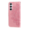 For Samsung Galaxy A36 5G / A56 5G Seven-petal Flowers Embossing Leather Phone Case(Rose Gold)