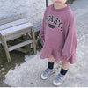 Autumn Girls Loose Letter Long Sleeve Skirt Shirt, Suggest Height:Size15120-130cm(Purple)