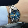 JIN SHI DUN 8813 Fashion Waterproof Luminous Automatic Mechanical Watch, Style:Men(Silver Gold Blue)