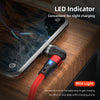 ENKAY 3 in 1 3A USB to Type-C / 8 Pin / Micro USB Magnetic 540 Degrees Rotating Fast Charging Cable, Length:1m(Red)