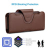 NUOKU 5.5-6.7 Inch Dual Phone Belt Clip Carrying Pouch Litchi Texture Leather Phone Case(Dark Brown)