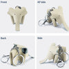 Leather Cute Elephant Keychain Car Key Pendant Bag Doll Decoration(Pink)