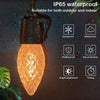 15m 20 Bulb NO RC 12V C35 LED String Lights Garden Christmas Waterproof Strawberry Candle Light, EU Plug(RGB)