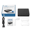 008QC Multi-function DC5V/9A QC18W Output 6 Ports USB Detachable Charging Station Smart Charger, Support QC3.0(Black)