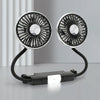 Car Double-head Hose Seat Fan with Light(Black)