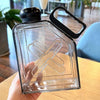 Square Fitness Sports Large Capacity Plastic Water Cup with Handle(Black)